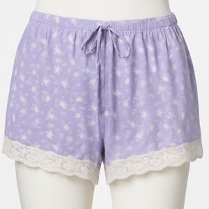 RENE ROFE Lavender White Floral Pajama Shorts Size Small